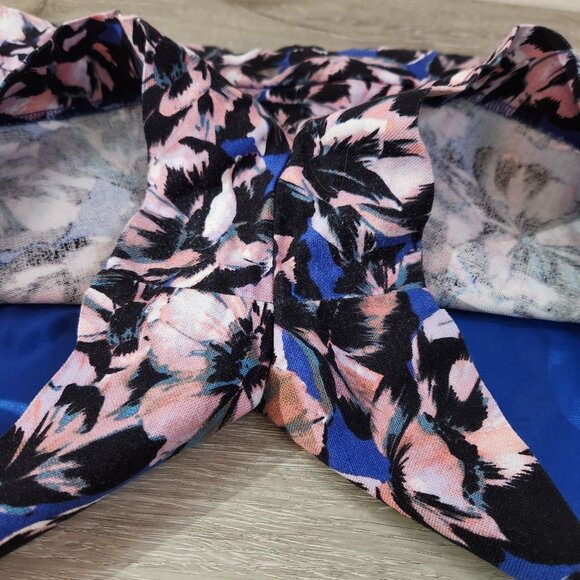 J. Crew Floral Print Cotton Linen Blend Shorts Blue Pink Womens Size 8 - Picture 5 of 15